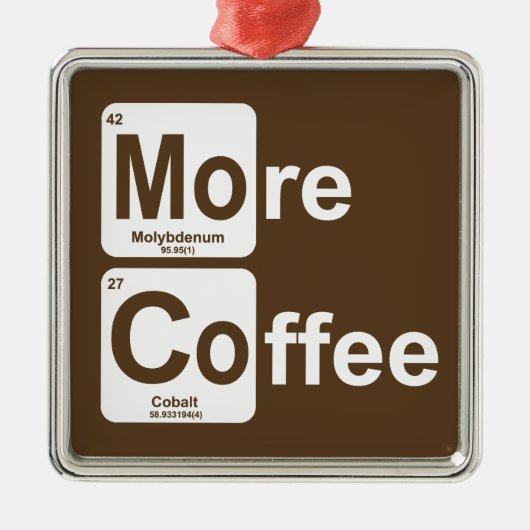 Meer koffie-periodieke tabel metalen ornament (Voorkant)