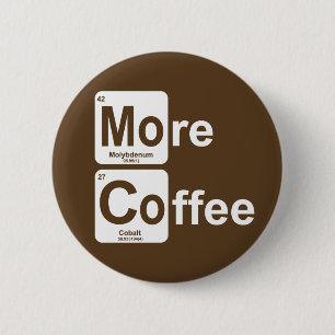 Meer koffie-periodieke tabel ronde button 5,7 cm
