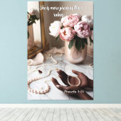 Meer kostbaar dan Rubies Canvas Afdruk (Insitu (Houten vloer))