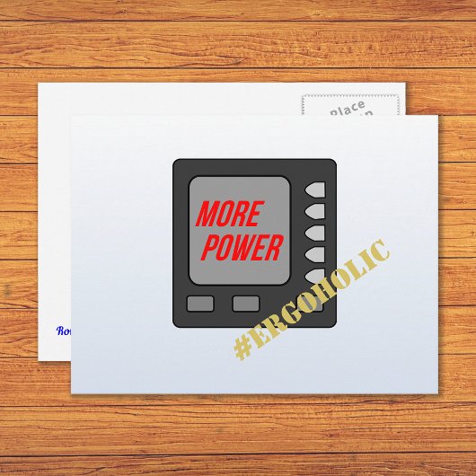 Meer kracht grappige opkomende roeier's briefkaart