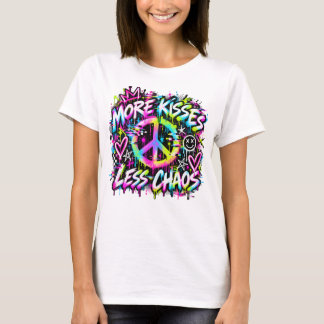 Meer Kusjes Minder Chaos Graffiti Vredesteken Swea T-shirt