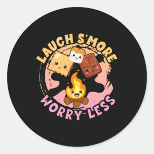 Meer lachen minder piekeren weekend klemmen kinder ronde sticker