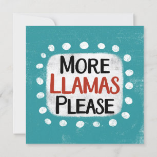 Meer lama's alstublieft Wenskaart Kaart