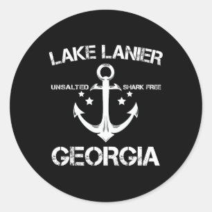 Meer Lanier Georgia Grappig Vissen Kamperen Zomer Ronde Sticker