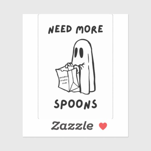 'Meer Lepels Nodig' Grappige Spoonie Community Sti Sticker (Vel)