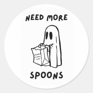 'Meer Lepels Nodig' Grappige Sticker voor Chronisc