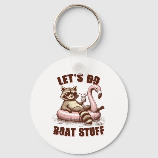 Meer Leven Meer Modus Varend Wasbeer Laten we Boot Sleutelhanger (Voorkant)