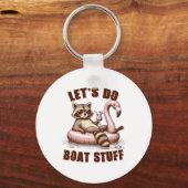 Meer Leven Meer Modus Varend Wasbeer Laten we Boot Sleutelhanger (Voorkant)