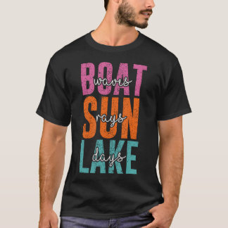 Meer Leven Vrouwen Boot Golven Zonne Stralen Meer  T-shirt