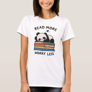 Meer lezen, minder piekeren Cute Panda Boekliefheb T-shirt