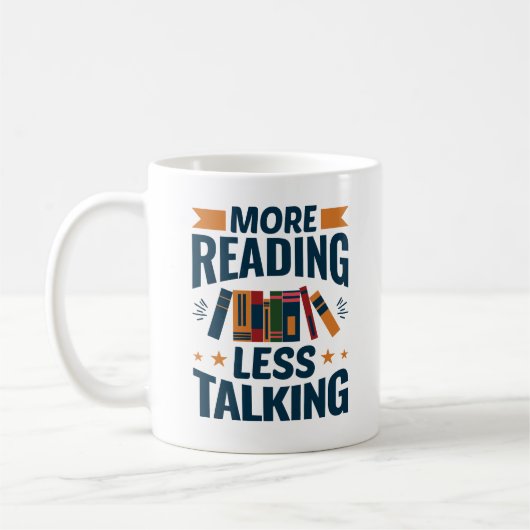 meer lezen minder praten koffiemok (Links)