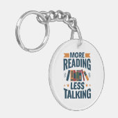 meer lezen minder praten sleutelhanger (Voorkant Links)