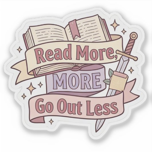 Meer lezen, minder uitgaan - Grappige Cosy Lezer Sticker (Voorkant)