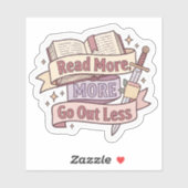 Meer lezen, minder uitgaan - Grappige Cosy Lezer Sticker (Vel)