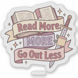 Meer lezen, minder uitgaan - Grappige knus lezer Sticker