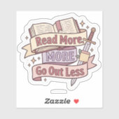 Meer lezen, minder uitgaan - Grappige knus lezer Sticker (Vel)