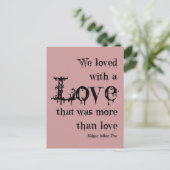 Meer liefde dan liefde Edgar Allan Poe Quote Briefkaart (Staand voorkant)
