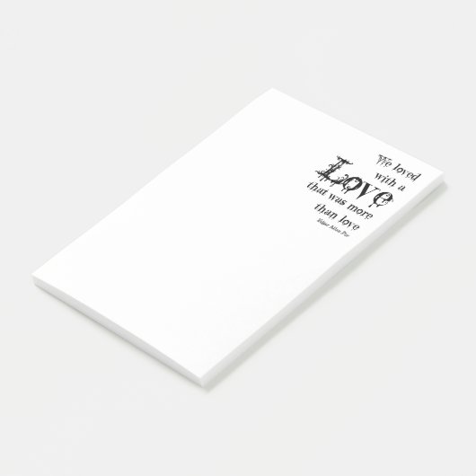 Meer liefde dan liefde Edgar Allan Poe Quote Post-it® Notes (Schuin)