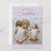 Meer liefde deze kerst Paarse foto Geboorte Aankondiging (Voorkant)