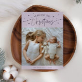 Meer liefde deze kerst Paarse foto Geboorte Aankondiging