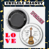 Meer Liefde Meer Ukulele Muziek Liefhebber Vrede Magneet