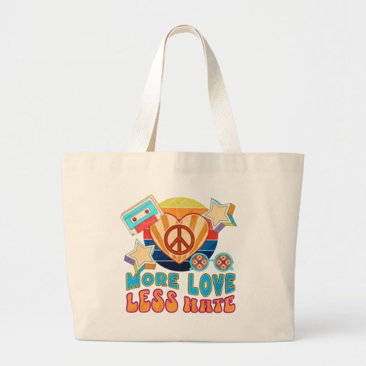 Meer liefde minder haat grote tote bag (Voorkant)