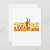 Meer Liefde Minder Haat - Hippie Typografie Feestdagenkaart (Voorkant / Achterkant)
