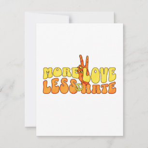 Meer Liefde Minder Haat - Hippie Typografie Feestdagenkaart