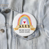 Meer liefde minder haat | LGBT Ally Pride Button (In situ)