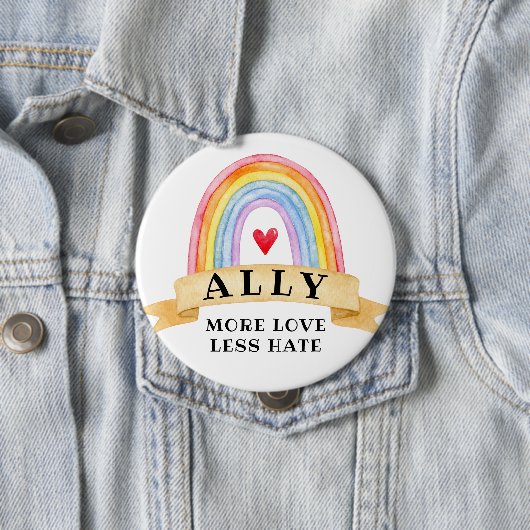 Meer liefde minder haat | LGBT Ally Pride Button (In situ)