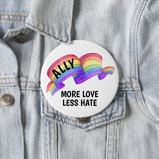 Meer liefde minder haat | LGBT Ally Pride Button (In situ)
