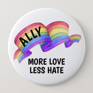 Meer liefde minder haat   LGBT Ally Pride Button