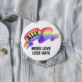 Meer liefde minder haat | LGBT Ally Pride Knop Ronde Button 4,0 Cm (In situ)