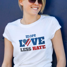 Meer Liefde Minder Haat VS Vlag Hart Vet Typografi