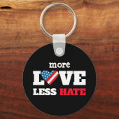 Meer liefde minder haat VS vlag Robuust hart zwart Sleutelhanger (Voorkant)
