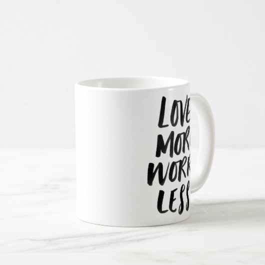 Meer liefde, minder zorgen, inspirerend mok (Voorkant rechts)