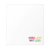 "Meer Liefde Niet Minder" Zelfliefde Notitieblok (Voorkant)