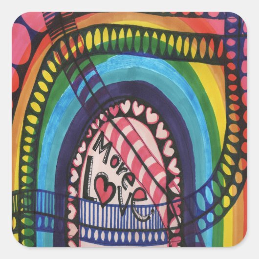 Meer liefde vierkante sticker (Voorkant)