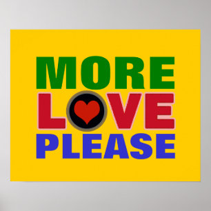 meer liefde voor kleurrijke typografie poster