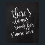 Meer liefde voor krijgsraad 8 x 10 trouwbord poster<br><div class="desc">Een elegant rand trouwbord,  kenmerkt de tekst "Er is altijd ruimte voor s'more liefde"in een uitputtend manuscriptdoopvont,  voegt de borsteltextuur een spontaan en playful gevoel toe. De achtergrondkleur kan aan uw behoeften en voorkeuren worden aangepast. Neem contact met mij op als u een speciaal verzoek hebt.</div>