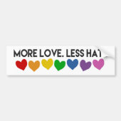 MEER LIGGEN MINDER HATE RAINBOW HEARTS GAY PRIORIT BUMPERSTICKER (Voorkant)