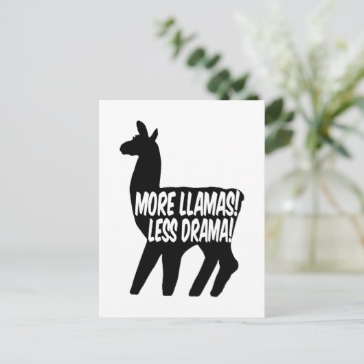 Meer Llamas Minder Drama Briefkaart (Staand voorkant)