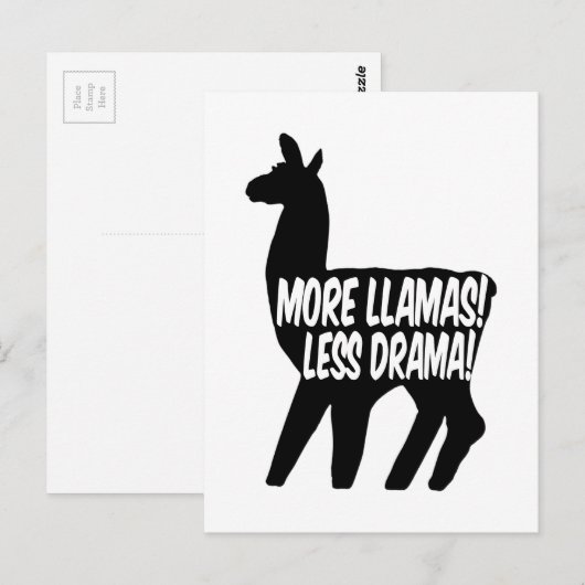 Meer Llamas Minder Drama Briefkaart (Voorkant / Achterkant)
