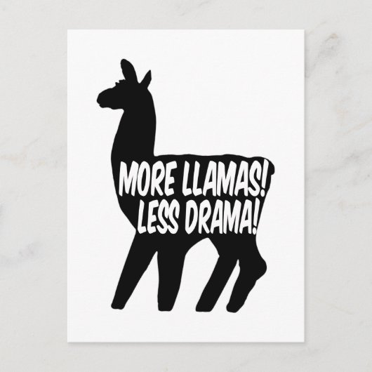 Meer Llamas Minder Drama Briefkaart (Voorkant)