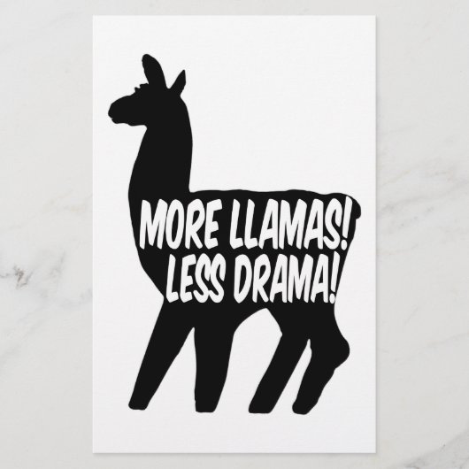Meer Llamas Minder Drama Briefpapier (Voorkant)
