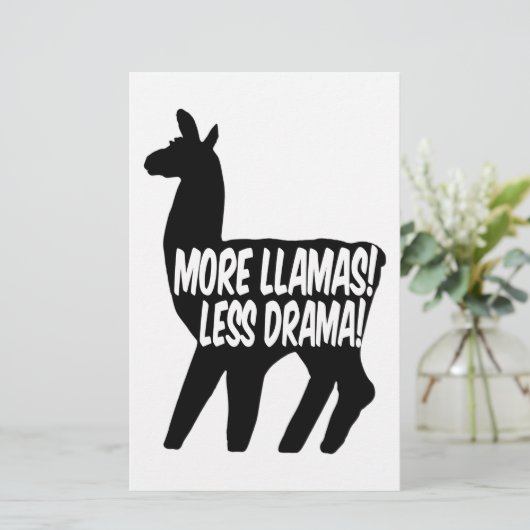 Meer Llamas Minder Drama Briefpapier (Staand voorkant)