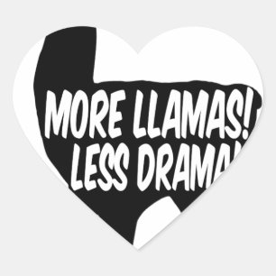 Meer Llamas Minder Drama Hart Sticker
