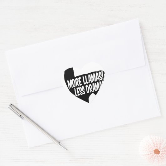 Meer Llamas Minder Drama Hart Sticker (Envelop)