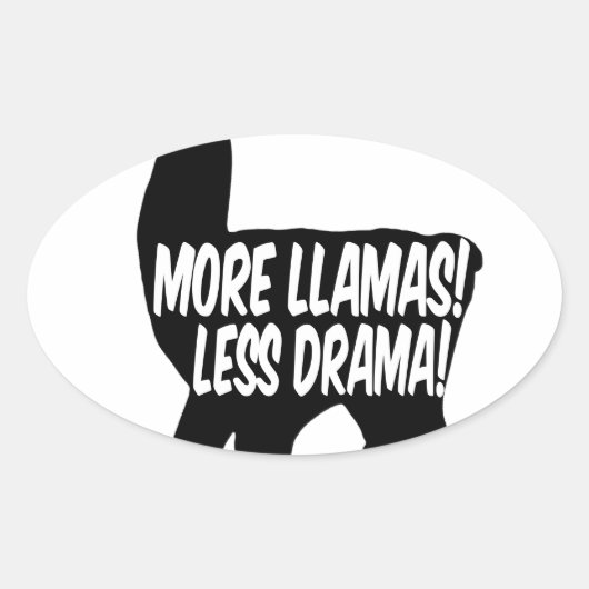 Meer Llamas Minder Drama Ovale Sticker (Voorkant)