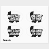 Meer Llamas Minder Drama Ovale Sticker (Vel)
